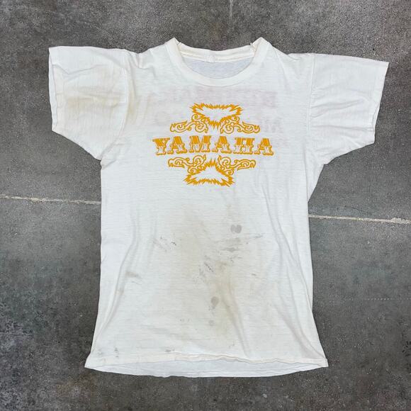 Vintage 70's Yamaha Ridgmar Motor Co Fort Worth Texas T-Shirt Medium - Picture 1 of 6
